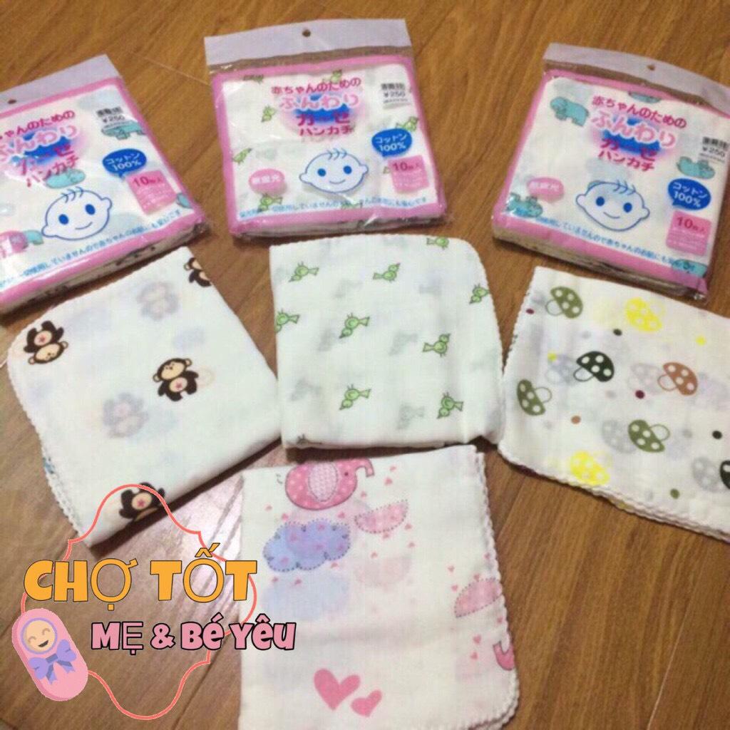 [HCM]Set 10 Khăn Xô Sữa In Hình