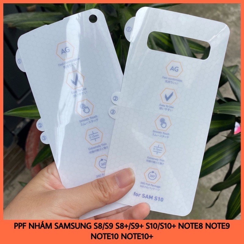 [HCM]Dán Ppf Dẻo Nhám Chống Vân Tay Dành Cho Samsung S8 S9 S8+ S9+ S10 S10+ Note8 Note9 Note10 Note10+