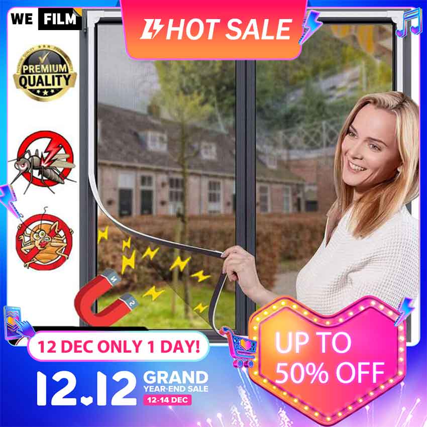 DIY Magnetic Mosquito Screen Mosquito Net Prevent Dengue Fever Washable Invisible Anti-mosquito Magnetic Gray Mesh with Full Frame Magnetic Strip(White,Black,Brown)
