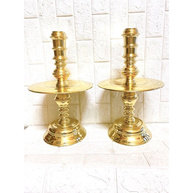 Đôi nến đồng cao 42 cm nặng 6 kg chất liệu bằng đồng