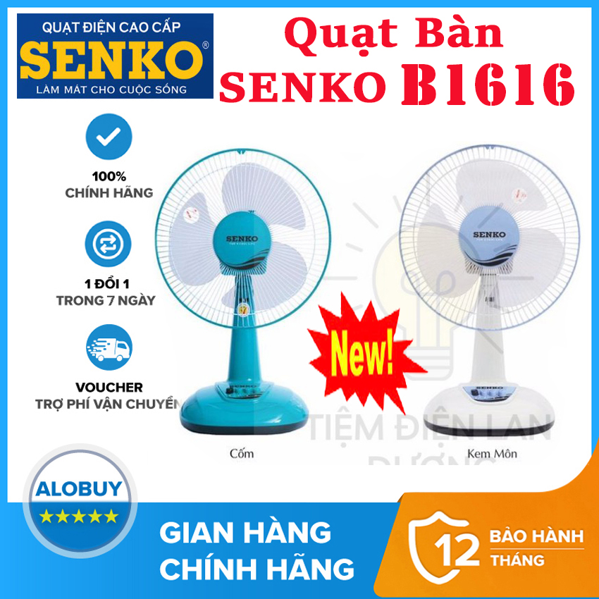 Quạt cây đứng lỡ Senko L1616 lõi đồng 100% - bảo hành 12 tháng chính hãng - công suất 47W , 3 mức tốc độ gió êm ái không ồn , tiết kiệm điện - Quạt lỡ senko , Quạt lửng Senko , Quạt đứng senko