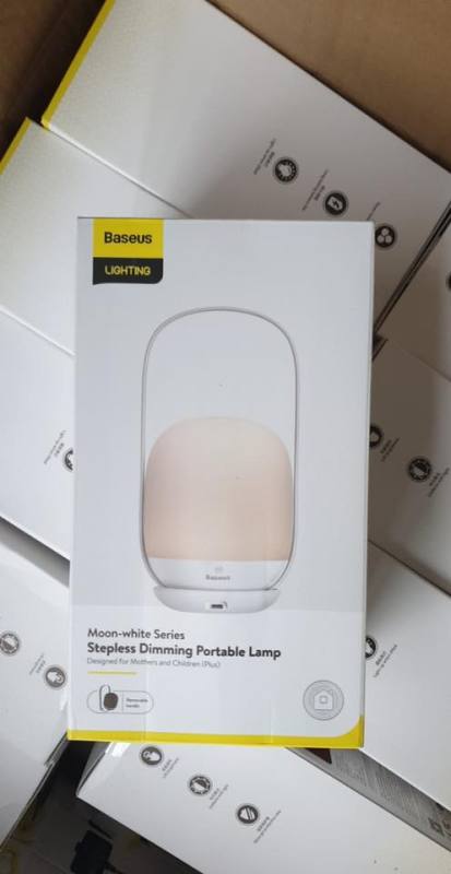 Đèn ngủ Baseus Moon-white Dimming Portable Lamp ( Pin sạc 30 giờ hoạt động )