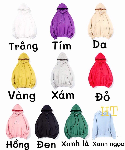 Áo hoodie nỉ trơn baisic HARI0121
