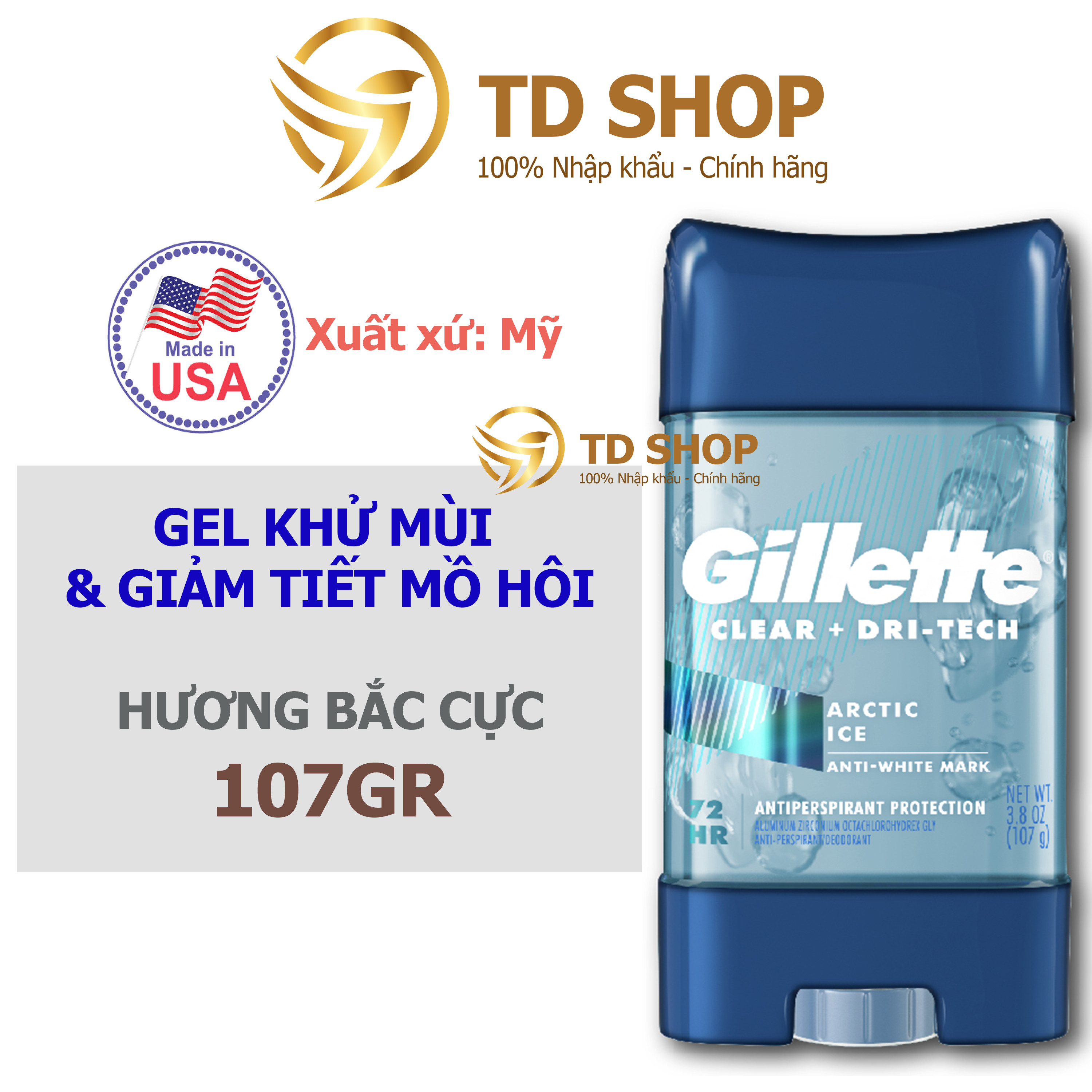 Lăn Khử Mùi Gillette Clear Gel 107g Coolwave I Artice ice I Sport triumph - TD Shop