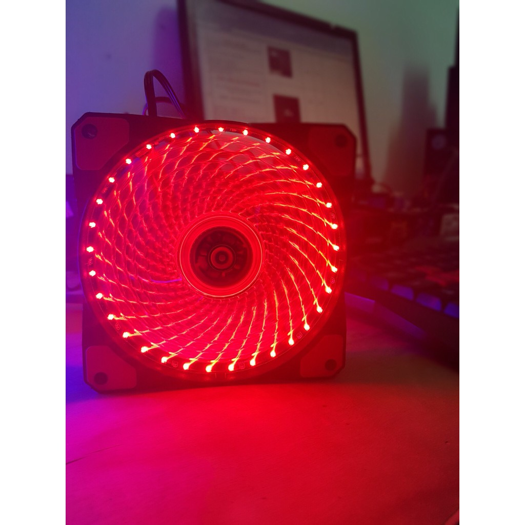 FAN LED 12CM COOLMOON MÀU ĐỎ 33 BÓNG