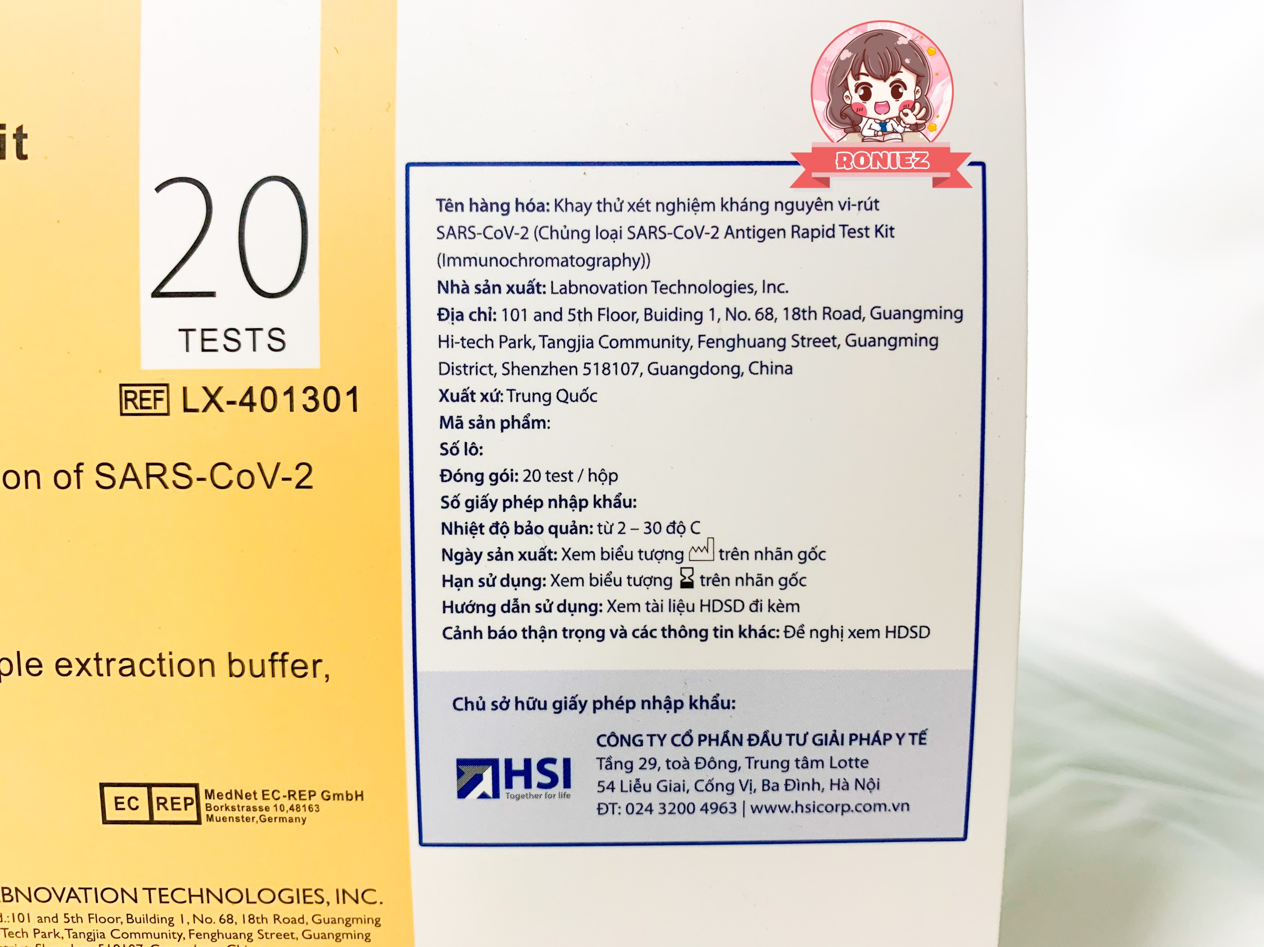 Combo 10 bộ kit test nhanh covid 19 LABNOVATION công nghệ đức