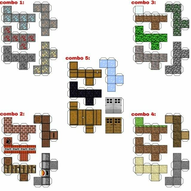 [HCM]5 Combo mô hình giấy block(khối) Minecraft