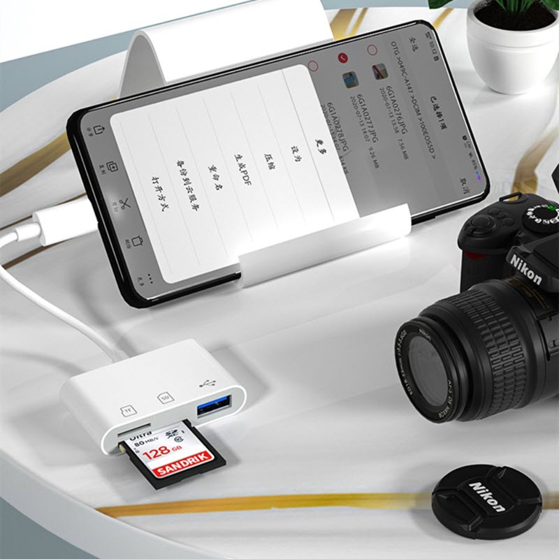 Đầu đọc thẻ nhớ Type c đọc thẻ SD,TF,USB đa năng