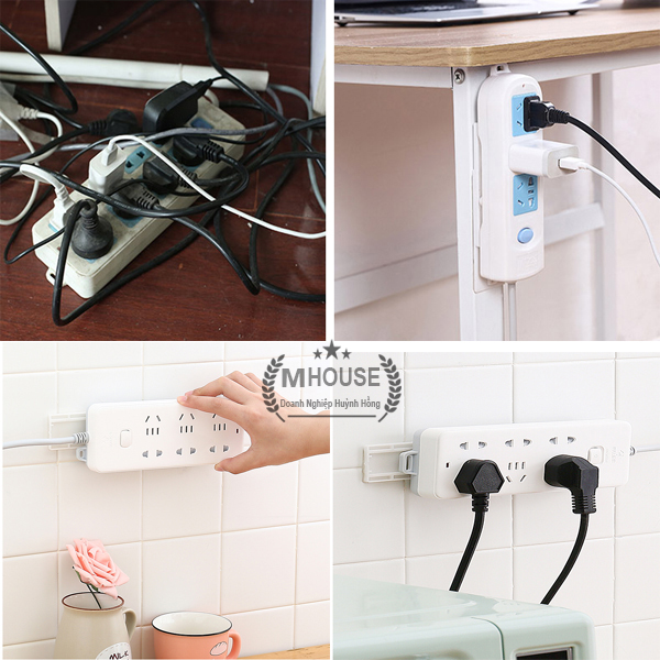 Bộ Móc Treo Ổ Cắm Điện An Toàn Miếng Dán Cố Định Vật Dụng