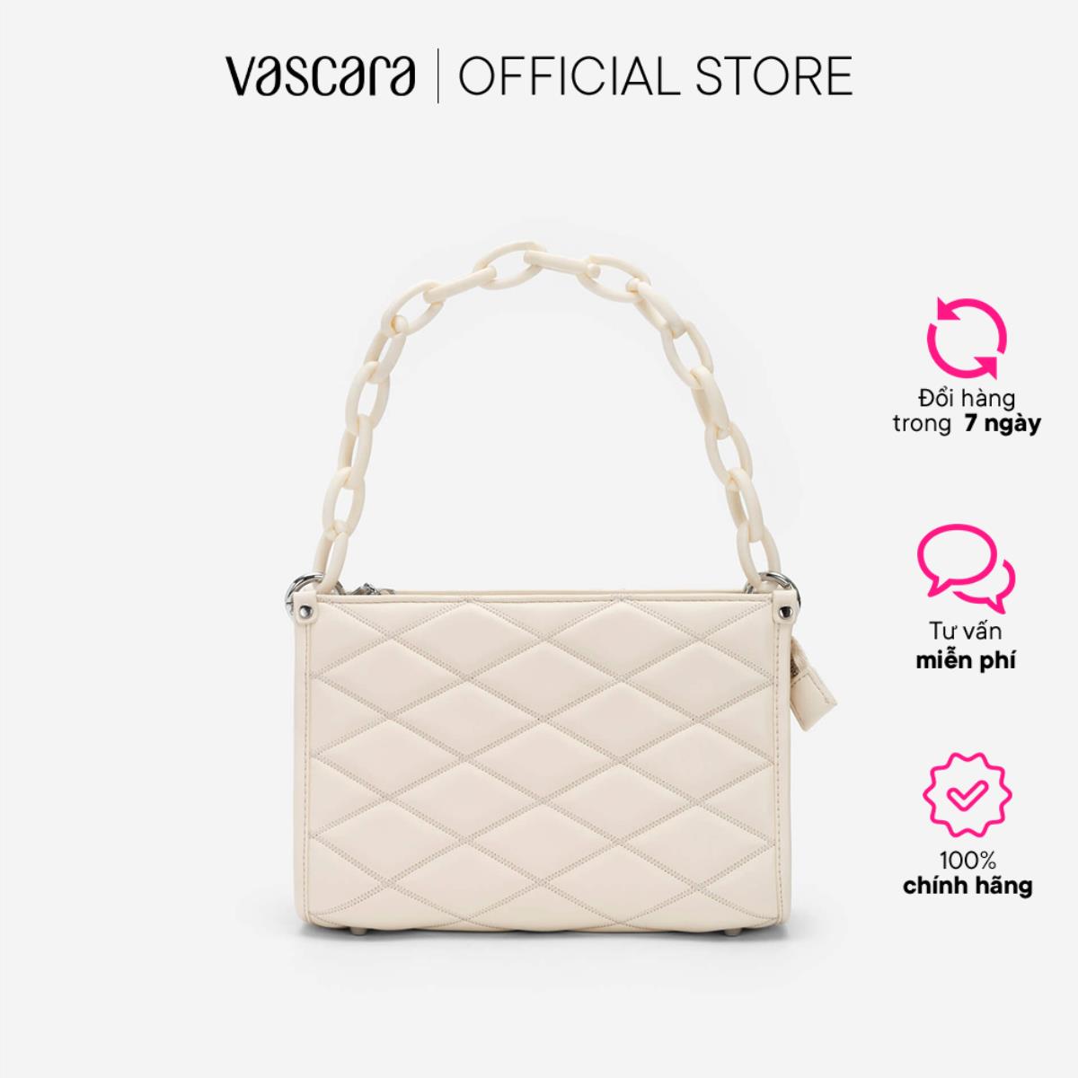 Vascara túi tote quai xích may chần bông hình thoi - tot 0118
