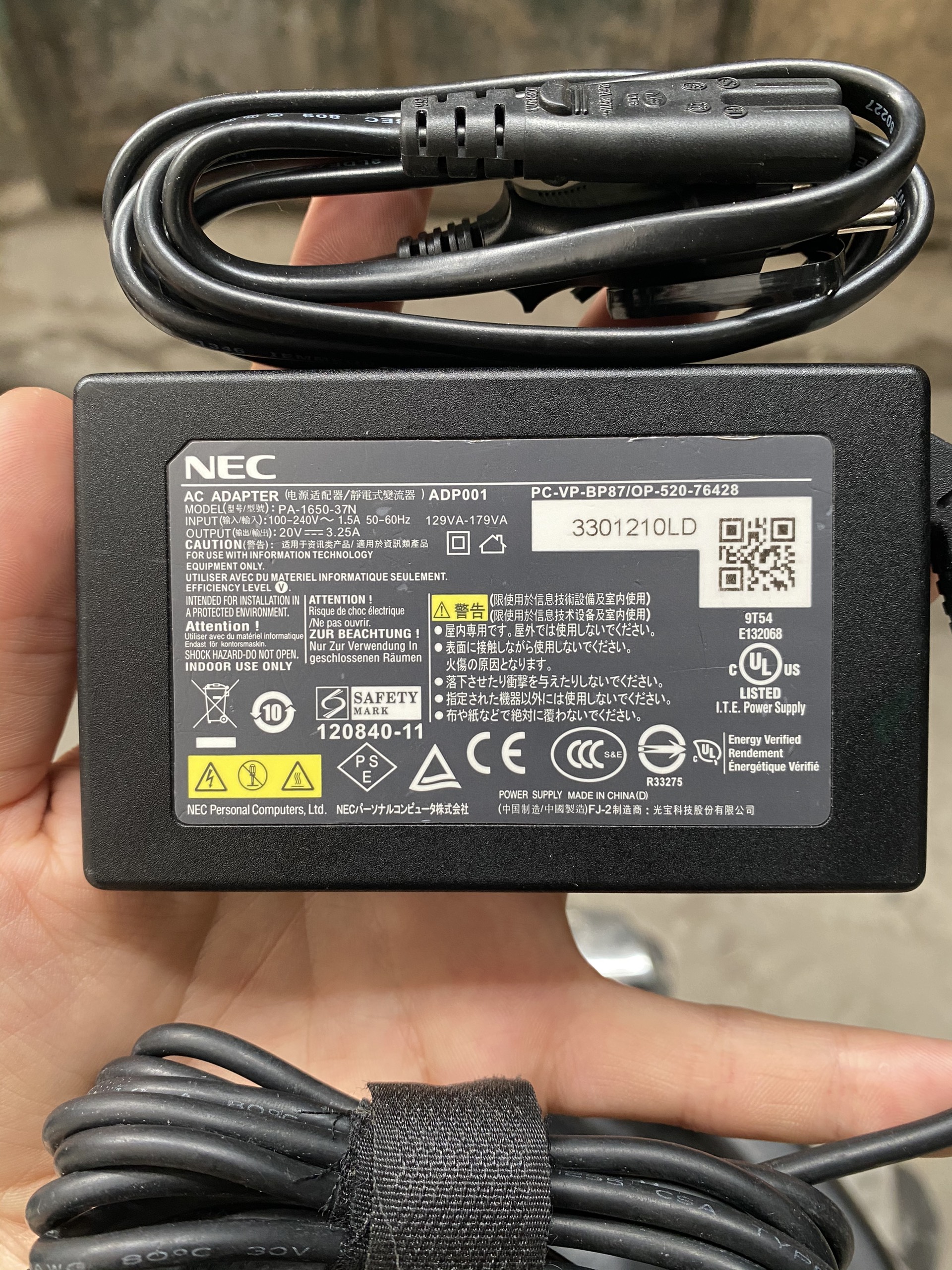 Sạc laptop nec 20v-3.25a bản gốc