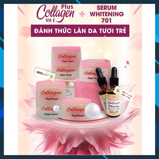 Combo Bộ Kem Collagen Plus Vit E Ngày Đêm