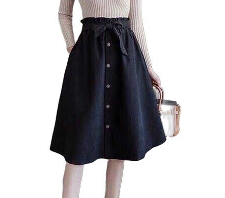 Chân váy kiểu xòe hàng nút cột nơ bên siêu xinh