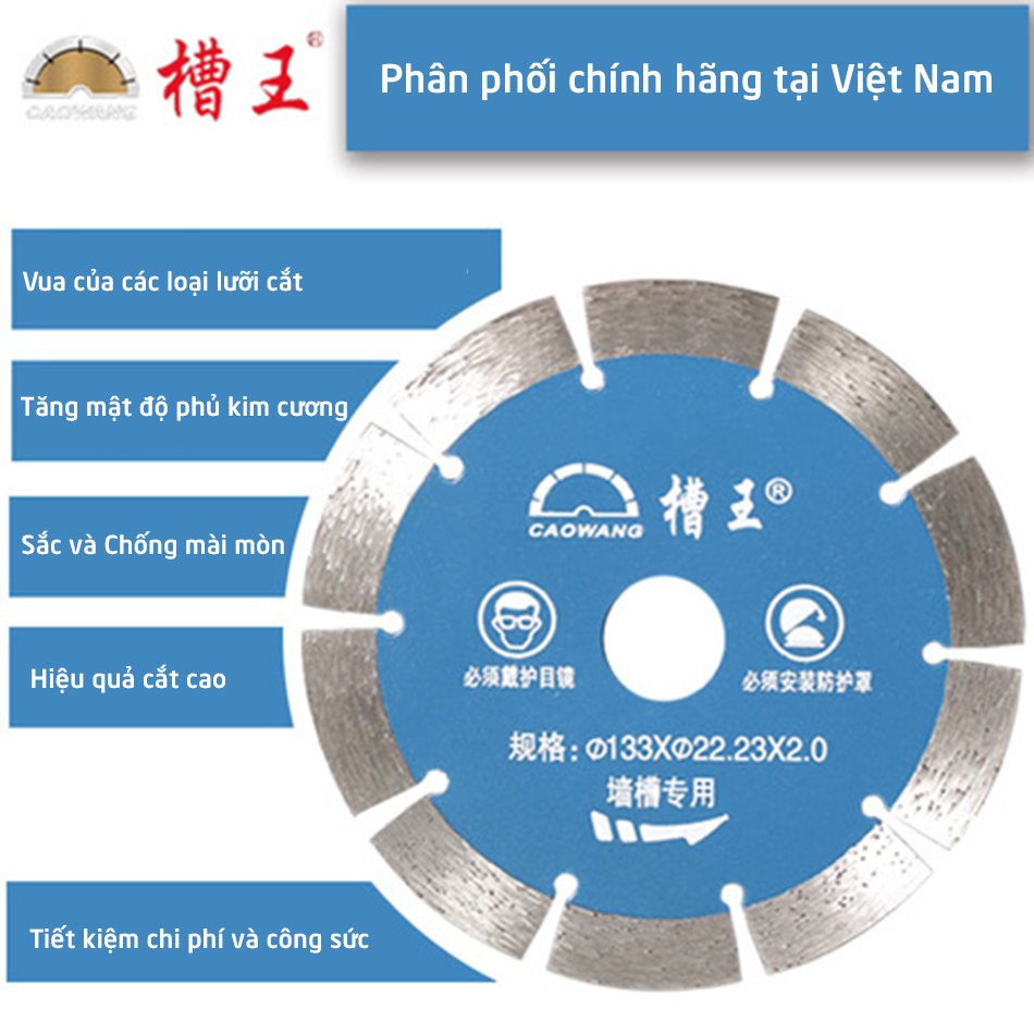 Lưỡi cắt rãnh tường Caowang Ø 133 mm (1 lưỡi)