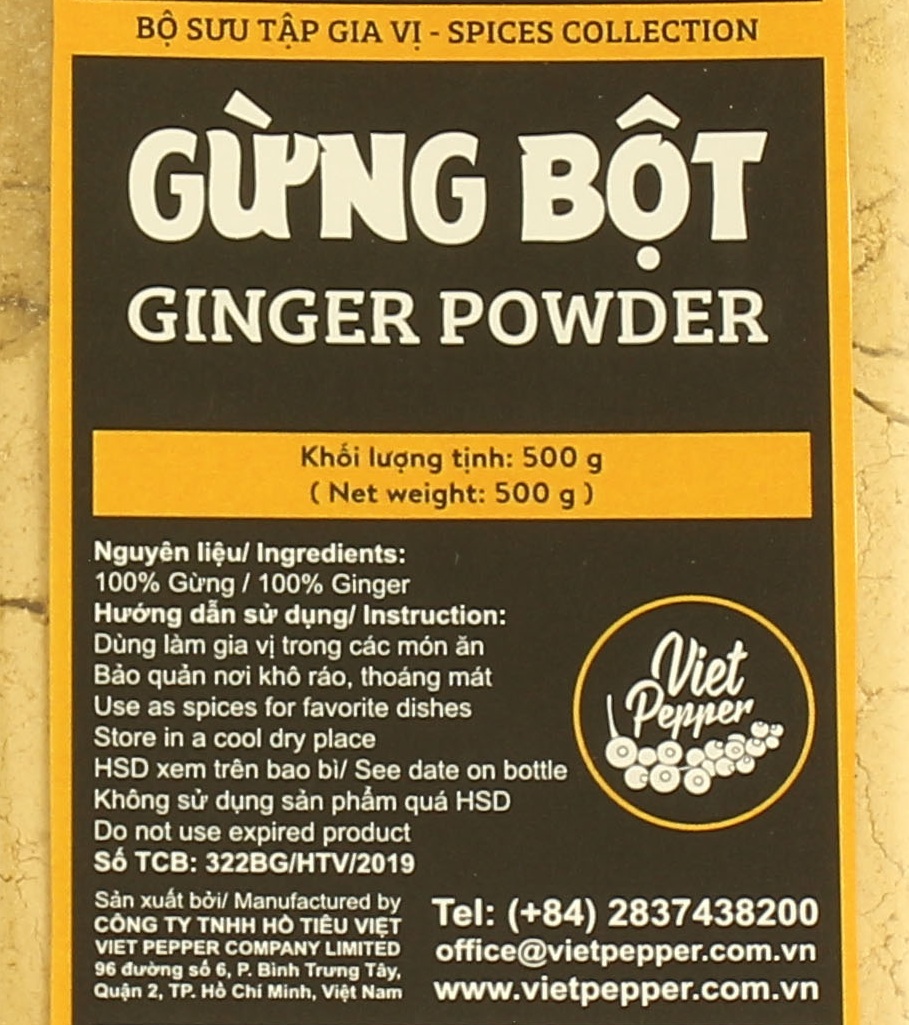[500g – Hộp lớn] Gừng bột [VN] VIPEP Ginger powder