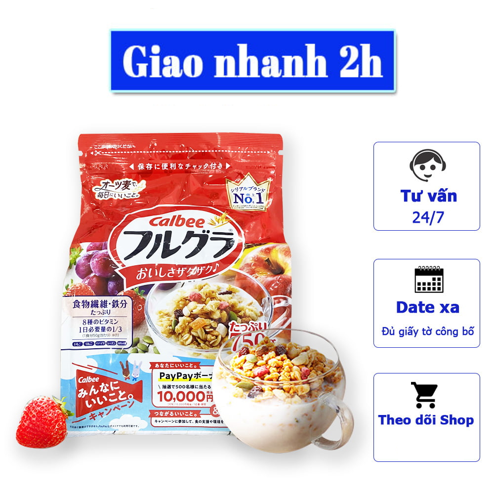 Ngũ cốc hoa quả  Calbee Nội Địa Nhật Bản - Date update thường xuyên