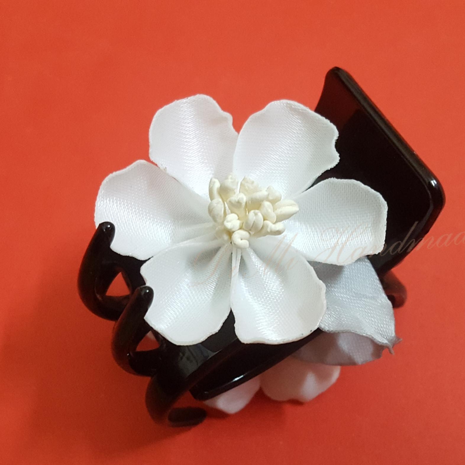 Kẹp tóc hoa handmade, kẹp càng cua 5 răng (DiMi-12)