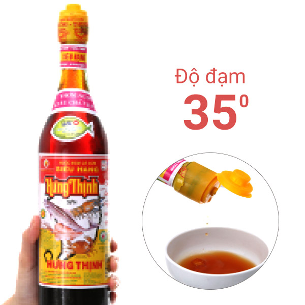 Nước mắm Cá Cơm siêu hạng Hưng Thịnh 35 độ 620ML ( Chai Thủy Tinh ), 40 độ 750ML. Date luôn mới