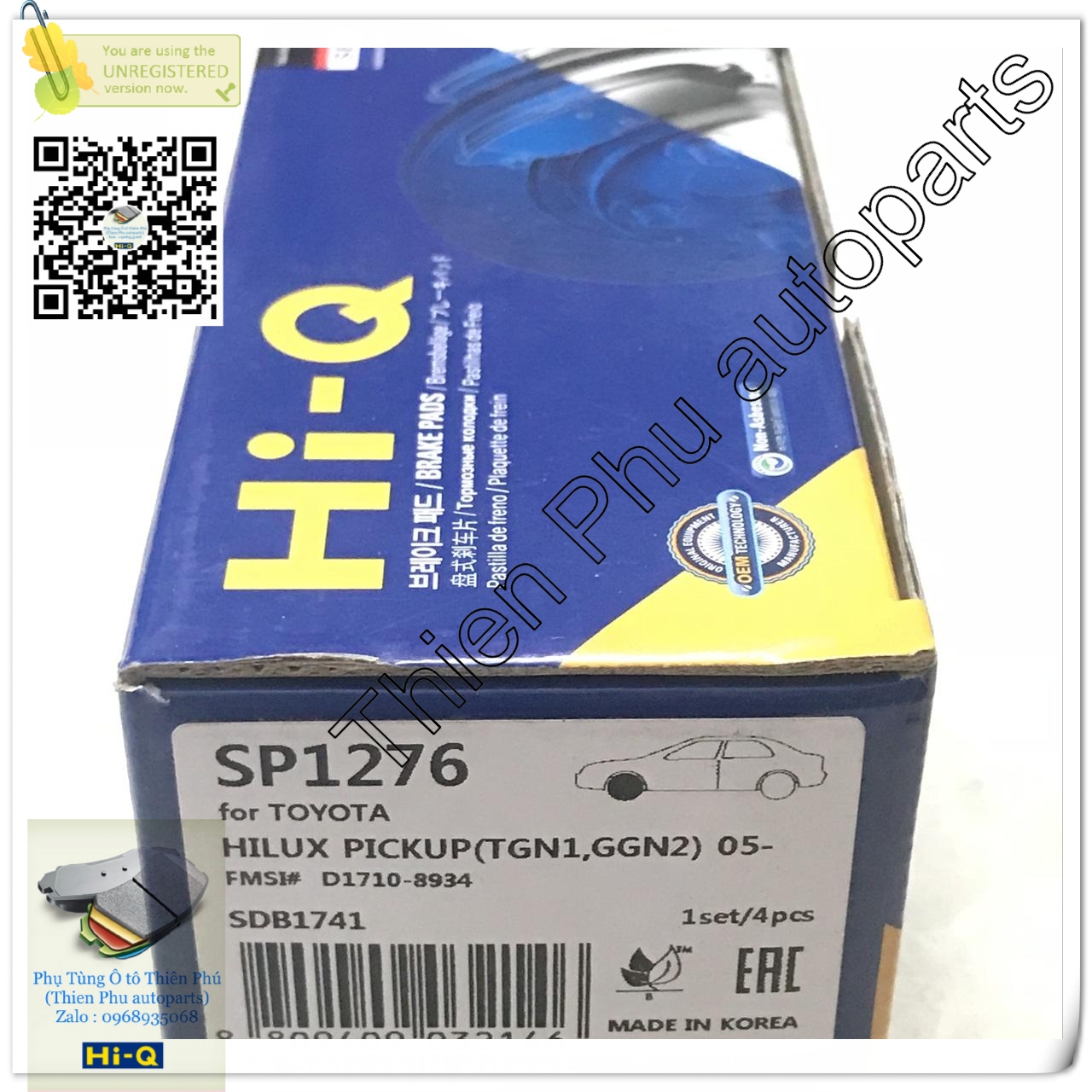 Brake pads genuine hi-q for innova before + hi_lux -the front brakes. oem brake pad: 044650k010 044650k160 04465yzzq6