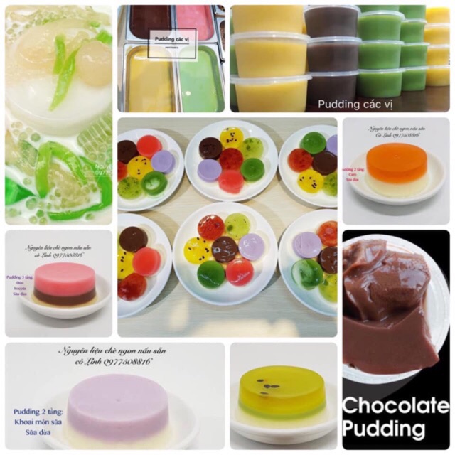 Pudding sẵn vị 500g thành phẩm 3.5Lít (46 hũ caramen to) - Socola