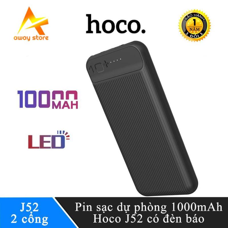Giá Pin sạc dự phòng Hoco J52 10000mAh lõi Li-Polymer 2 cổng sạc Input/Output max 2A - Hàng chính hãng
