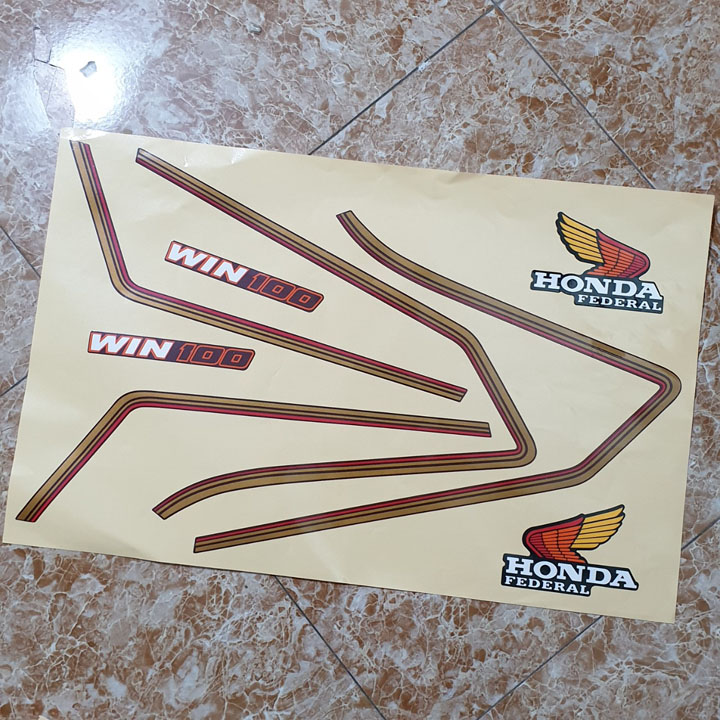 NHÌN LÀ MÊ -  Bộ tem xe  Win 100 siêu chất 3 lớp