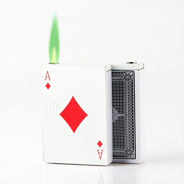 Hộp Quẹt Bật Lửa Khò 1 Tia Kiểu Dáng Lá Bài - Hình Ngẫu Nhiên