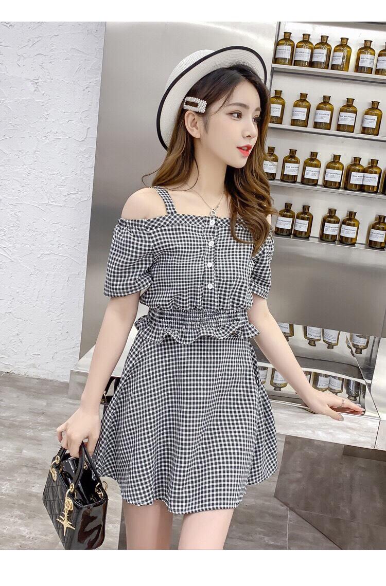 Bộ Jumpsuit Nữ Caro 2 Dây Thời Trang Kiểu Mớir J 059