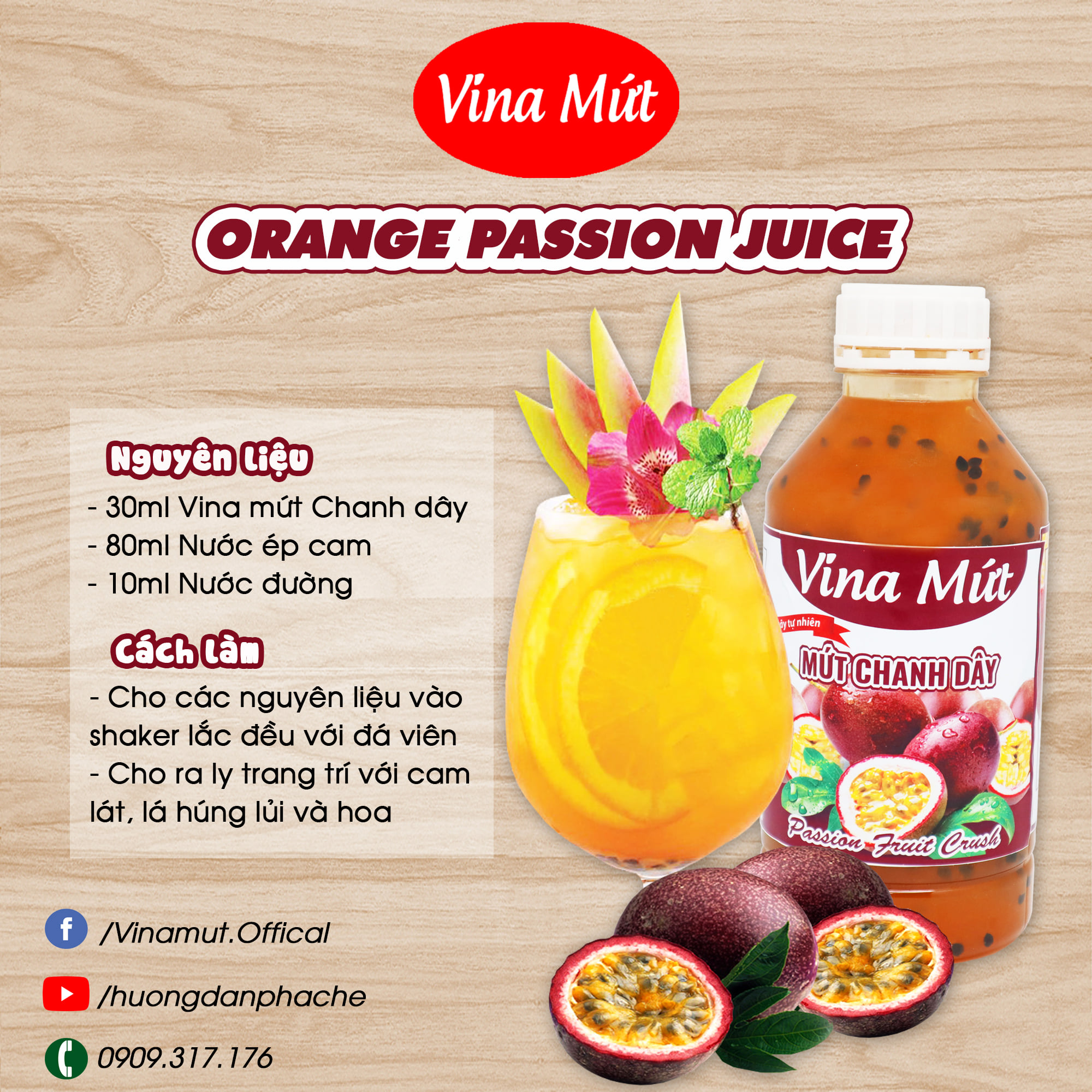 SINH TỐ CHANH DÂY VINA MỨT - 1000G