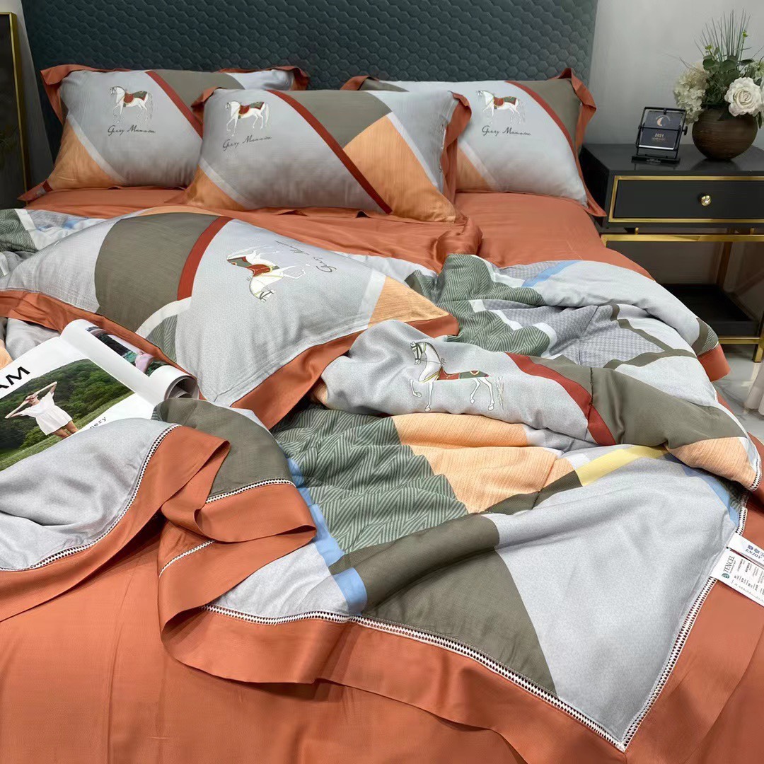 Set chăn chần ga gối lụa tencel chăn hè - tencel 80s mềm mát rượi nhập khẩu nguyên bộ 4 món