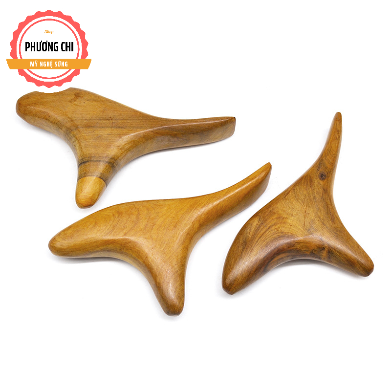 Dụng cụ ấn huyệt chim én, Cạo gió bằng gỗ, Cây bấm huyệt tam giác - Mỹ Nghệ Phương Chi