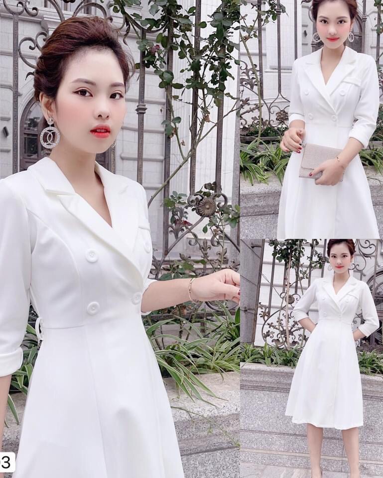Đầm xoè tay lỡ cổ vét