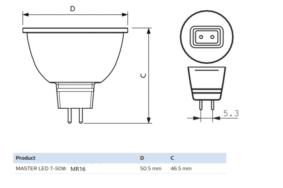 Bóng đèn LED PHILIPS Master LED 7-50W MR16 Dim (01 bóng)