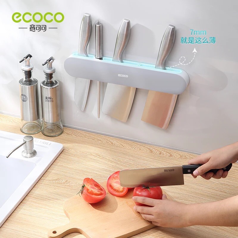 (Ecoco) Kệ cắm dao Ecoco có ngăn thìa đũa và móc treo