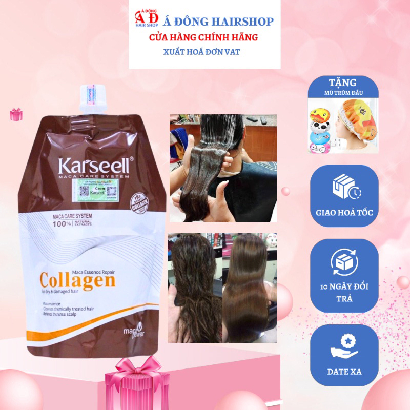 Kem ủ tóc Karseell Collagen Maca siêu mượt phục hồi tóc 500ml