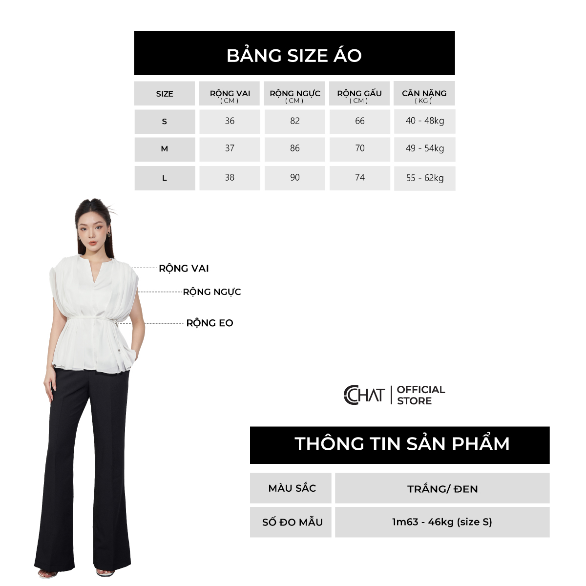 Áo Kiểu Nữ CCHAT Chờm Vai Phối Voan Chất Lụa Cao Cấp 53ASL8001OT