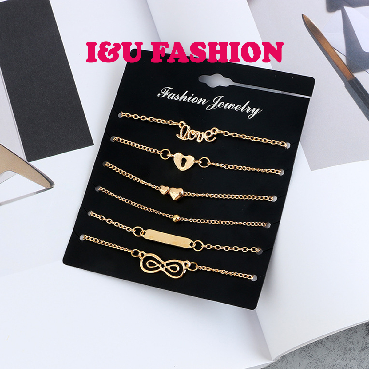 COMBO Bộ 6 Lắc Chân Lắc Tay Nữ Gồm 6 Mẫu Khác Nhau Cho Bạn Thay Đổi Thiết Kế Dây Xích Mảnh Thời Trang Phụ Kiện Trang Sức Xinh LC-04