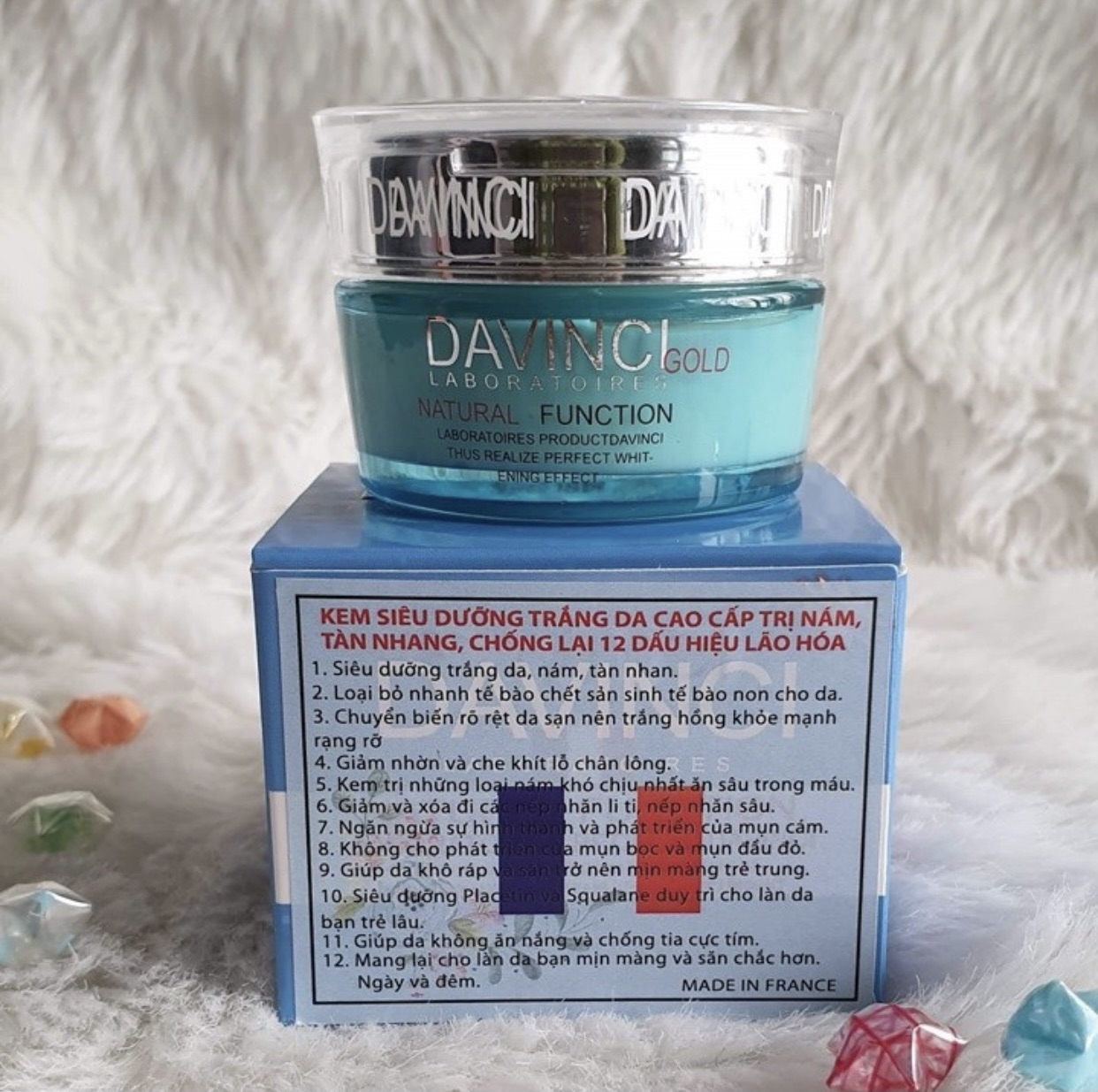 DƯỠNG TRẮNG DA - MỜ THÂM NÁM DAVINCI (Màu xanh- Dành cho da mụn)