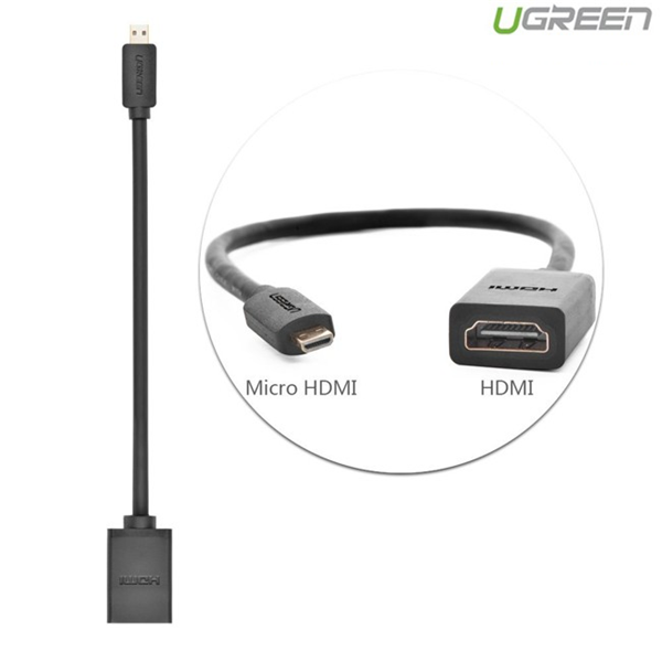 Cáp chuyển đổi micro HDMI to HDMI âm dài 20cm Ugreen 20134