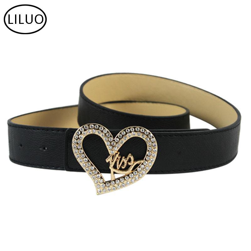 Dây nịt cho nữ mặt đính đá chữ love (3 màu)