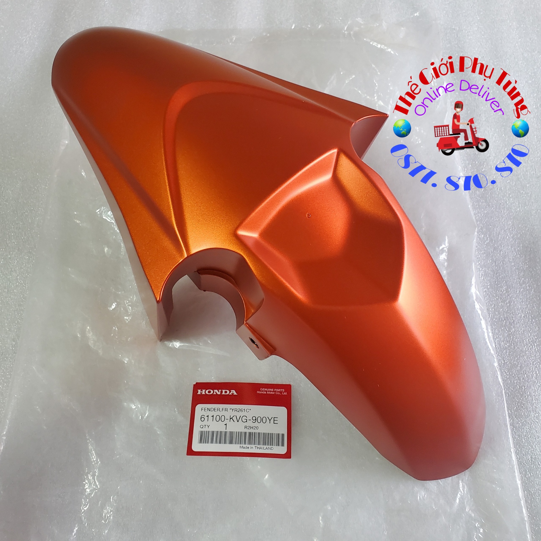 Chắn bùn trước, dè trước ab thái 110 cam zin honda thái lan - 61100-kvg-900ye