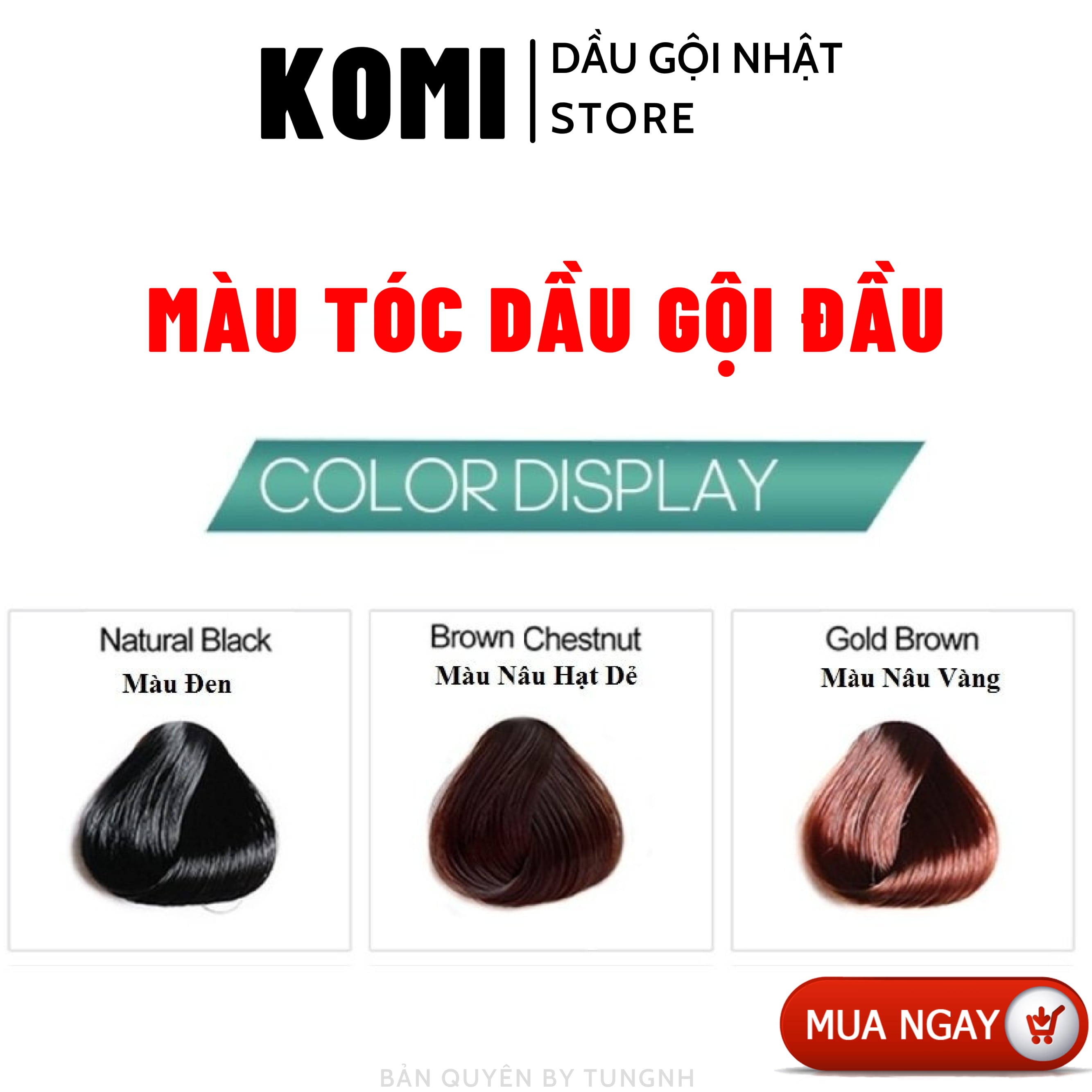 [CHÍNH HÃNG] KOMI -  DẦU GỘI NHUỘM THẢO DƯỢC ĐEN TÓC - 500ML
