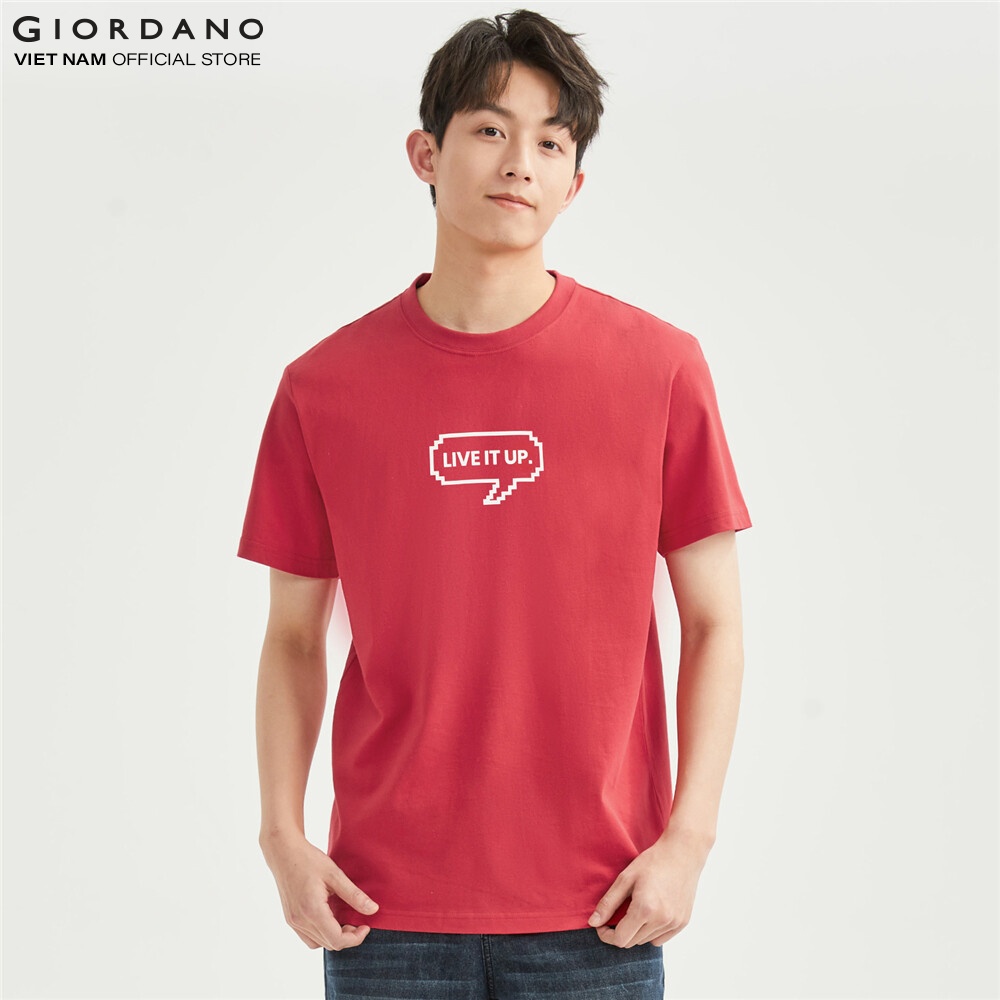 Áo thun ngắn tay nam in hình printed tee giordano 01092303