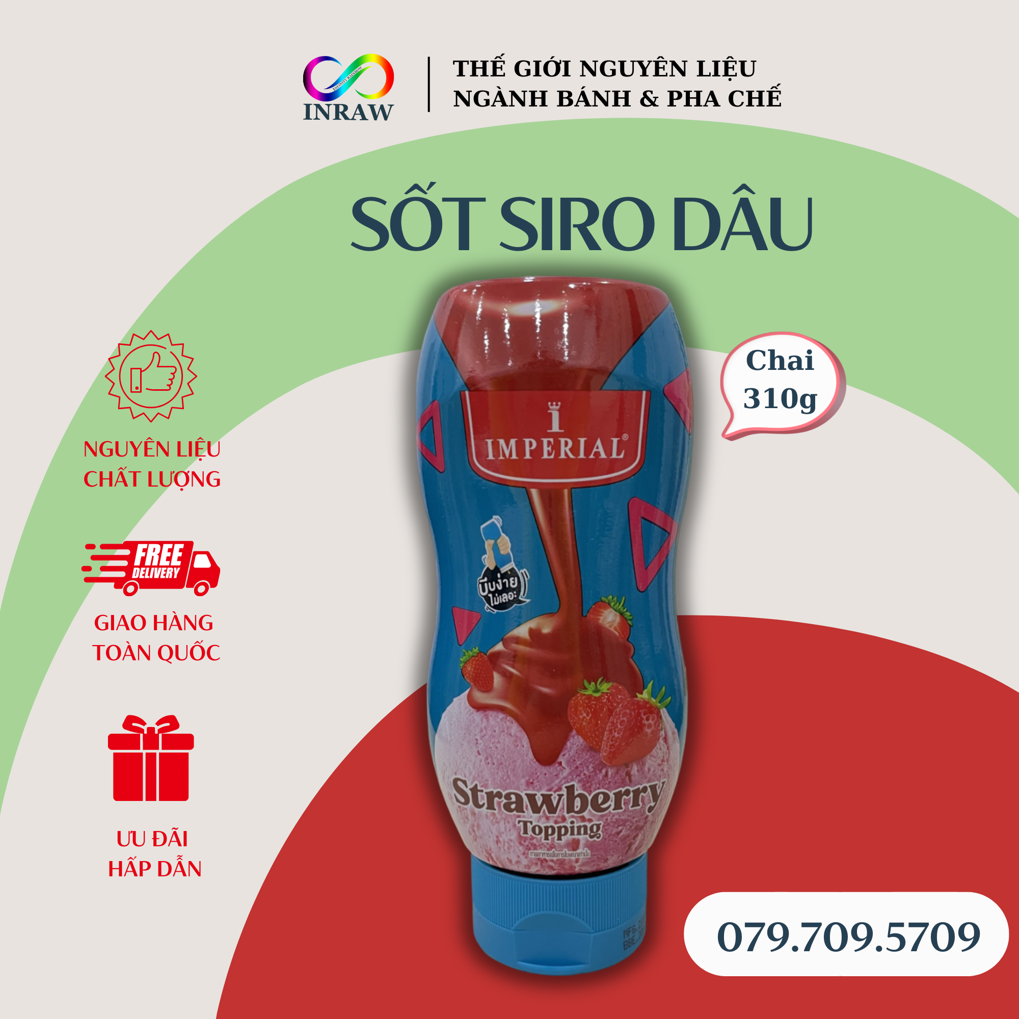 Combo Sốt Siro Dâu & Socola Imperial Chai 310g
