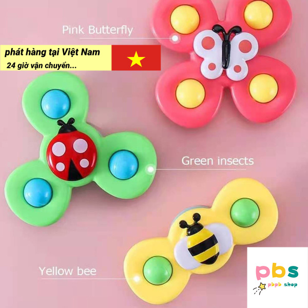 【PBS】Đồ chơi con quay spinner vui nhộn, con quay spinner gồm 3 chi tiết hình côn trùng dễ thương
