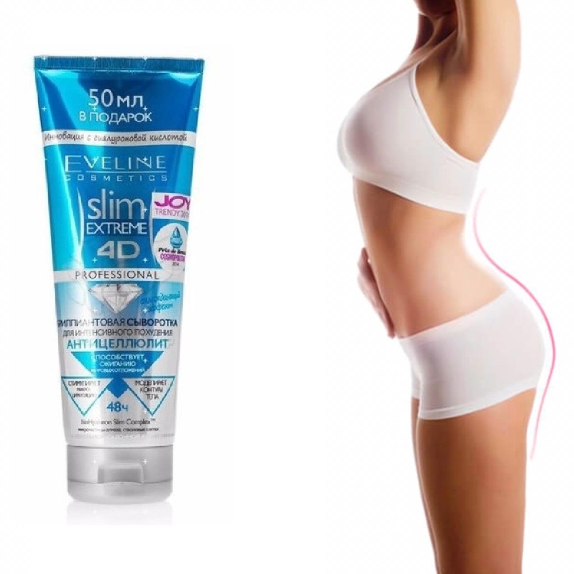 [Hoàn Tiền 8%]Kem tan mỡ Eveline Slim Extreme 4D Nga 250ml ( màu xanh)