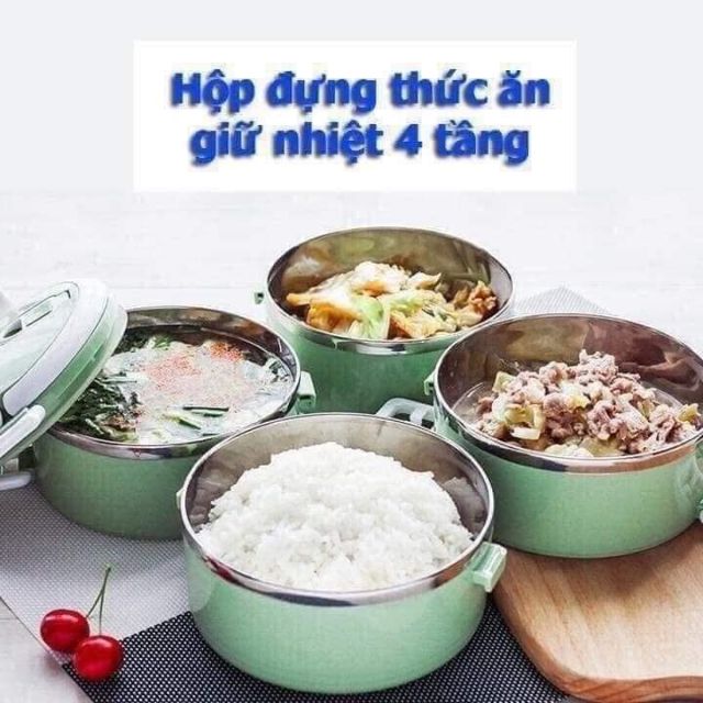 CẶP LỒNG CƠM LÚA MẠCH 4 TẦNG TO RỘNG - TƯƠNG ĐƯƠNG 2800ml