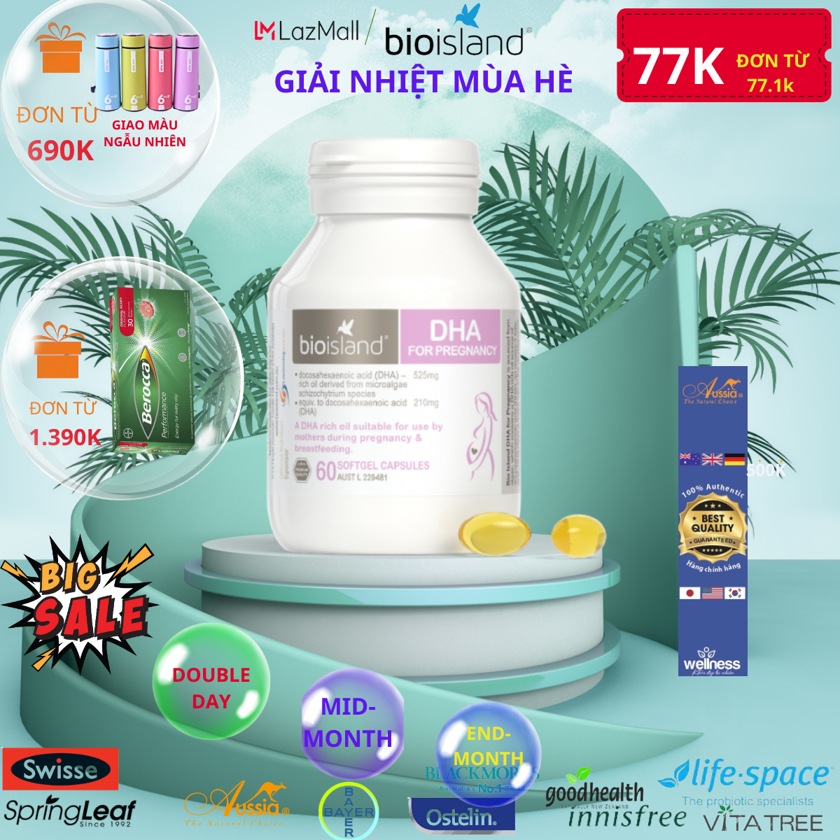 Vitamin Dha Bio Island Cho Bà Bầu 60 Viên