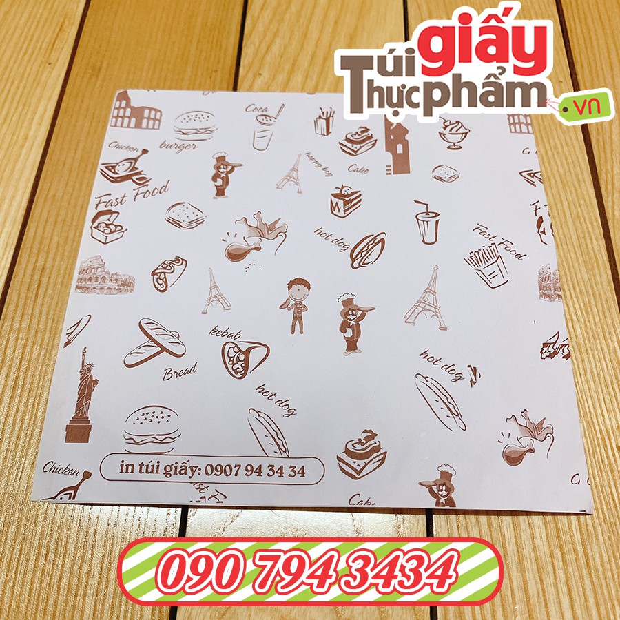 [Giá gốc]1000 túi giấy Kebab (Fort - in sẵn)