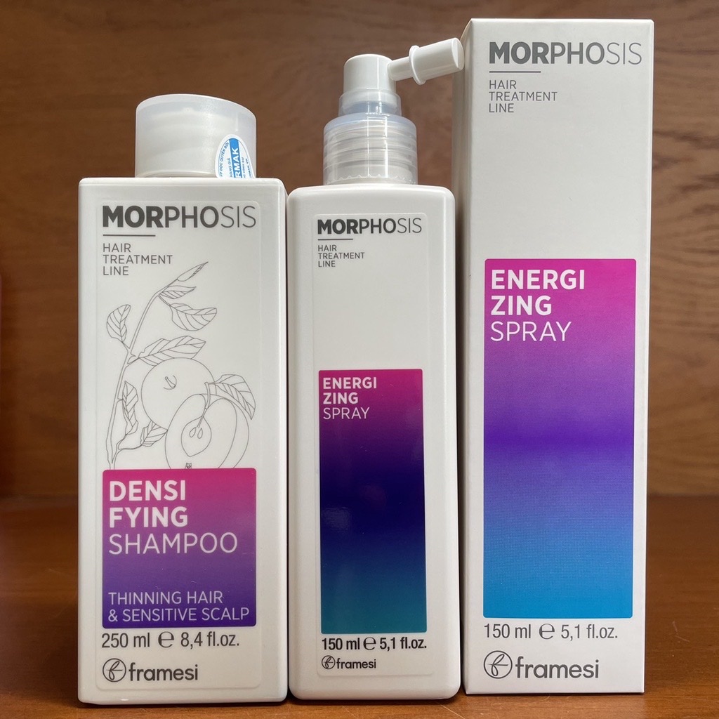 Combo Dầu gội và xịt Framesi Morphosis chăm sóc tóc rụng và kích thích mọc tóc Densifying 250ml/150ml